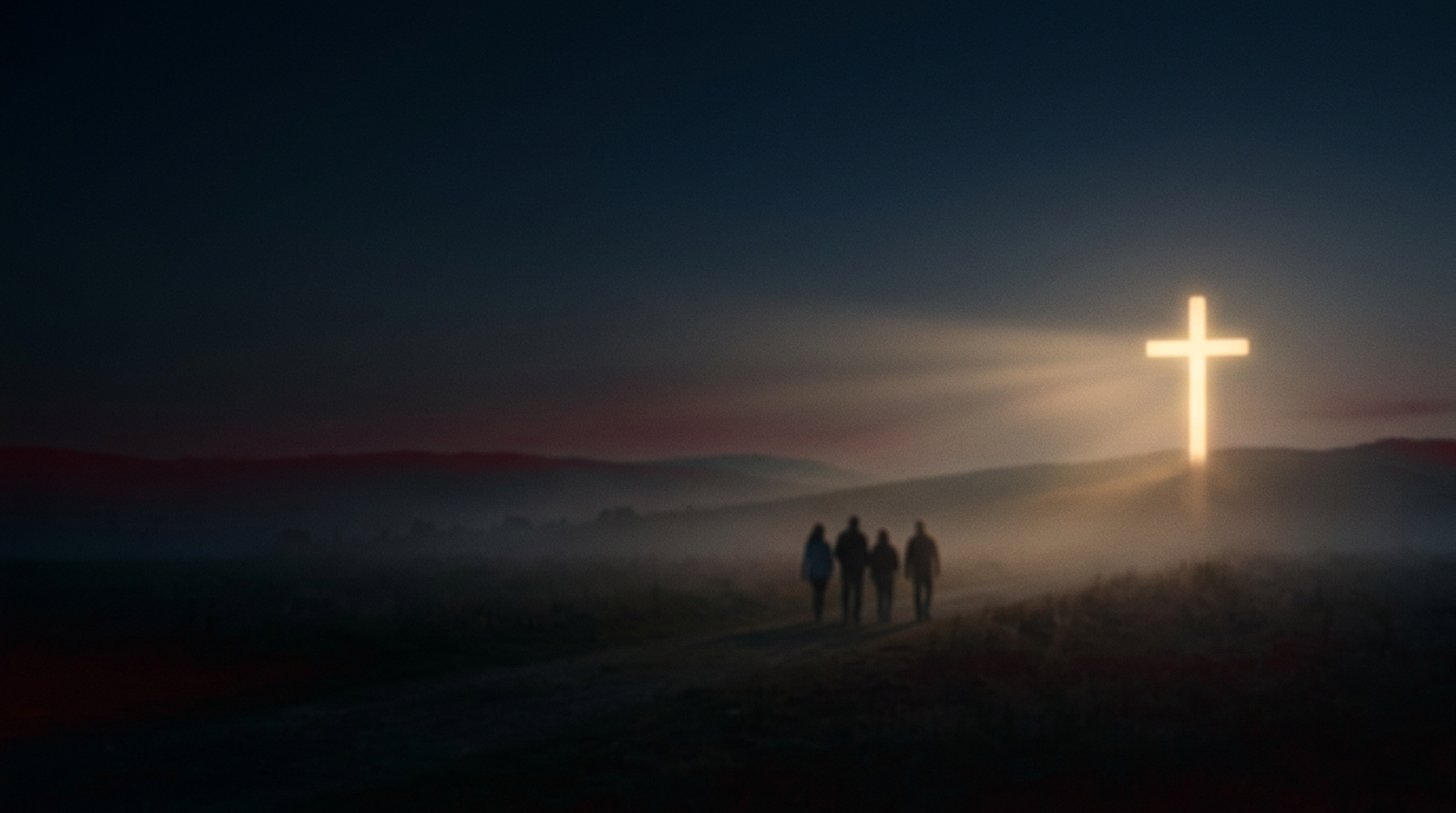Walking towards the cross